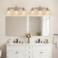 YANSUN 24.3 in. 3-Light Chrome Metal Vanity Wall Light with Curved Fishing Rod Design