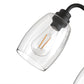 YANSUN 20.8 in. 3-Light Black Metal Vanity Light with Curved Pear Clear Glass Shades, Traditional Bathroom Fixture