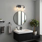 YANSUN 20.8 in. 3-Light Black Metal Vanity Light with Curved Pear Clear Glass Shades, Traditional Bathroom Fixture
