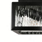 YANSUN 8.8 in. 2-Light Traditional Flush Mount Ceiling Light with Ripple Glass Shade and Sand Black Finish, No Bulbs Included