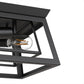 YANSUN 14 in. 3-Light Matte Black Traditional Flush Mount Ceiling Light with Double-Layer Open Frame Shade, No Bulbs Included