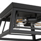 YANSUN 14 in. 3-Light Matte Black Traditional Flush Mount Ceiling Light with Double-Layer Open Frame Shade, No Bulbs Included
