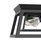 YANSUN 14 in. 3-Light Matte Black Traditional Flush Mount Ceiling Light with Double-Layer Open Frame Shade, No Bulbs Included