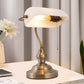 YANSUN 10.4 in. Modern White Table Lamp with E26 Base, Metal and Glass Desk Lamp for Bedroom, Living Room, and Dining