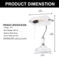 15 in. Silver Task and Reading Bankers Lamp with White Glass Shade and Pull Chain, 350?? Adjustable Desk Lamp for Bedroom