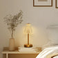YANSUN 11 in. Modern I-Shaped Table Task and Reading Lamp with Integrated LED, Skirted Gold Copper Finish, Ideal for Bedroom