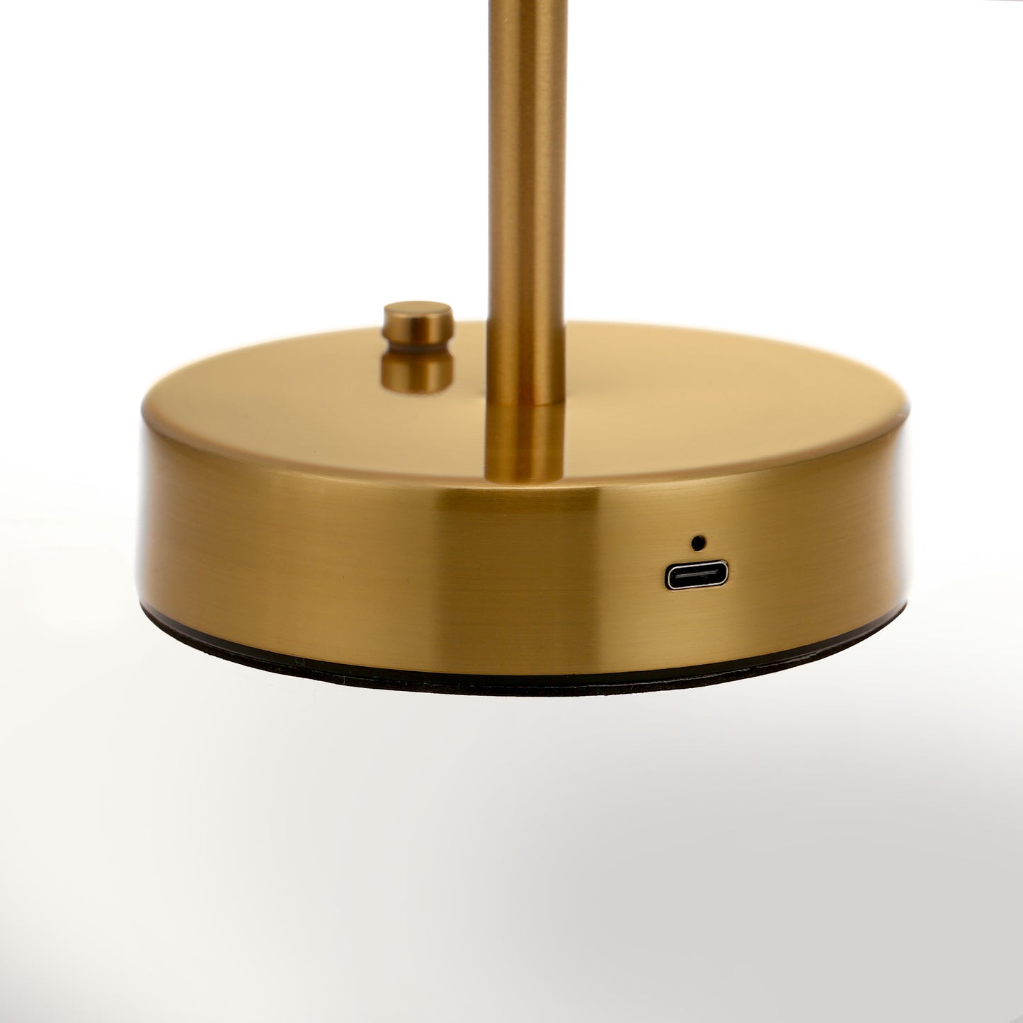 YANSUN 11 in. Modern I-Shaped Table Task and Reading Lamp with Integrated LED, Skirted Gold Copper Finish, Ideal for Bedroom