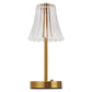 YANSUN 11 in. Modern I-Shaped Table Task and Reading Lamp with Integrated LED, Skirted Gold Copper Finish, Ideal for Bedroom