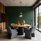 YANSUN Single-Light Pendant with Wood Accents & Perforated Metal Shade, Matte Black Finish, Industrial Rustic Design