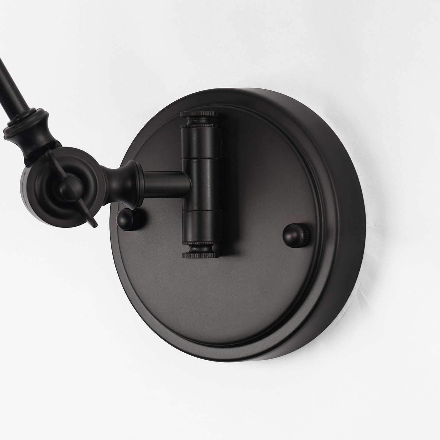 YANSUN 6 In. Plug-In Wall Sconces Set of 2, Tausende Black Metal Swing Arm Wall Lamps, Ideal for Bedroom or Cozy Reading Nook