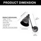 YANSUN 6 In. Plug-In Wall Sconces Set of 2, Tausende Black Metal Swing Arm Wall Lamps, Ideal for Bedroom or Cozy Reading Nook