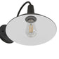 YANSUN Wall Sconce with Curved Arm & Round Backplate, Matte Black Finish, Minimalist Design, Traditional Single-Light