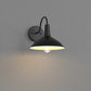 YANSUN Wall Sconce with Curved Arm & Round Backplate, Matte Black Finish, Minimalist Design, Traditional Single-Light