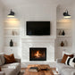 YANSUN Wall Sconce with Curved Arm & Round Backplate, Matte Black Finish, Minimalist Design, Traditional Single-Light