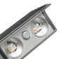 YANSUN 12-Pack Solar Fence Lights Outdoor, RGBW, Dusk to Dawn, 4 LEDs Up & Down, Waterproof Plastic, Black