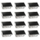 YANSUN 12-Pack Solar Fence Lights Outdoor, RGBW, Dusk to Dawn, 4 LEDs Up & Down, Waterproof Plastic, Black