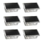 YANSUN 6-Pack Solar Fence Lights Outdoor, RGBW, Dusk to Dawn, 4 LEDs Up & Down, Waterproof Plastic, Black