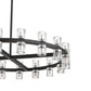 YANSUN 36 in. 36 Light Matte Black Wagon Wheel Chandelier with Crystal Shade and G4 LED Bulbs Included for Kitchen