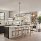 YANSUN 36 in. 36 Light Matte Black Wagon Wheel Chandelier with Crystal Shade and G4 LED Bulbs Included for Kitchen
