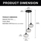 YANSUN 3-Light Black Island Pendant Light with Crystal Shades, Metal Frame, E26 Base, Modern Kitchen Lighting Fixture