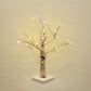 YANSUN 17.7in LED Birch Tree Light Warm White Tabletop Decorative Tree Lamp with Square Base for Bedroom Holiday Décor