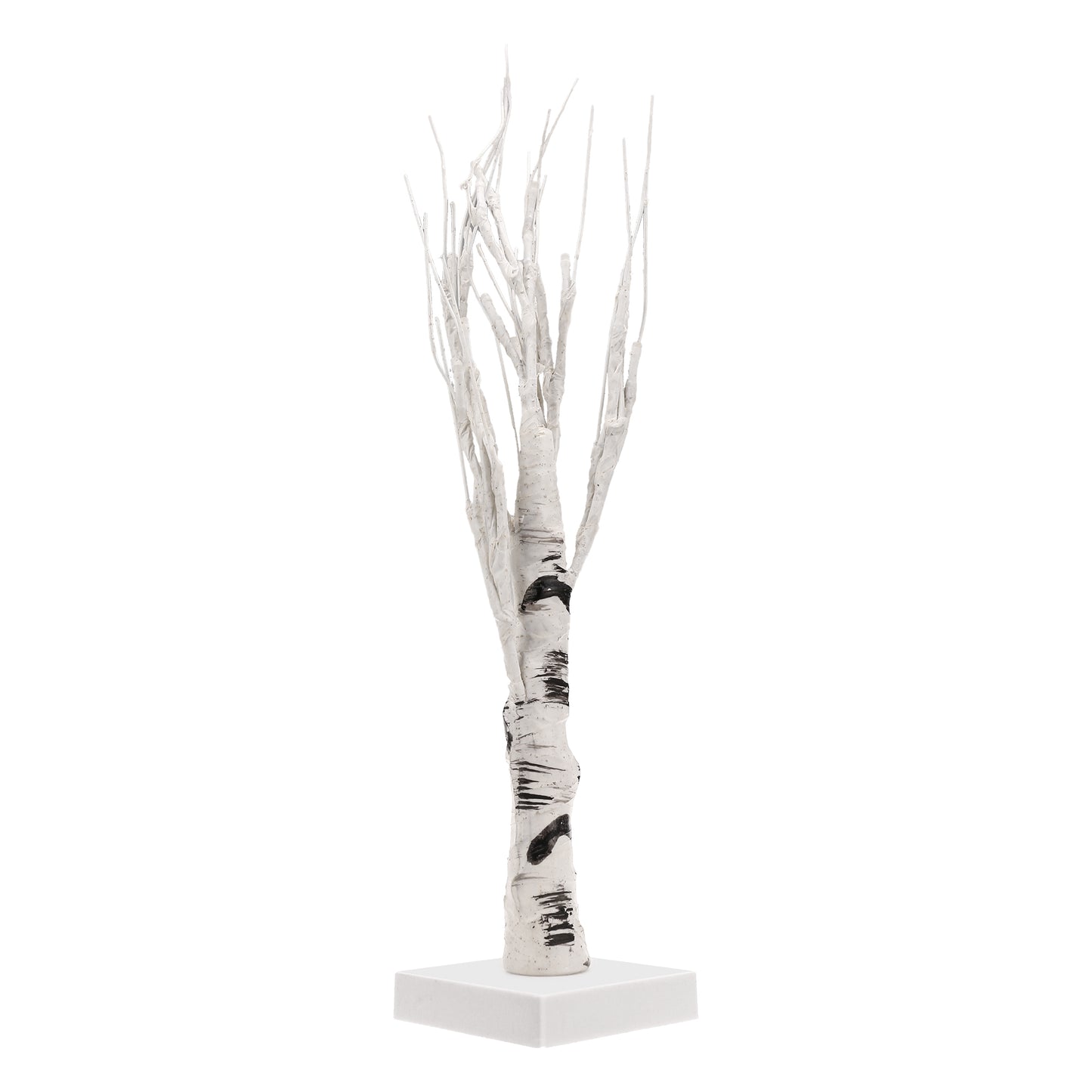 YANSUN 17.7in LED Birch Tree Light Warm White Tabletop Decorative Tree Lamp with Square Base for Bedroom Holiday Décor