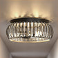YANSUN 15-Inch Flush Mount Ceiling Light, Diagonal Crystal Bars, Matte Black Finish, Traditional Elegant Design