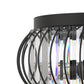 YANSUN 15-Inch Flush Mount Ceiling Light, Diagonal Crystal Bars, Matte Black Finish, Traditional Elegant Design