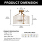 YANSUN 15.4 in. 3-Light Drum Antique Copper Semi-Flush Mount Ceiling Light with Clear Ripple Glass Shade, for Kitchen, Hallway