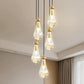 YANSUN 5-Light Teardrop Chandelier, Brushed Copper Finish, 13.78-Inch Width, Textured Metal Details, 106-Inch Cord