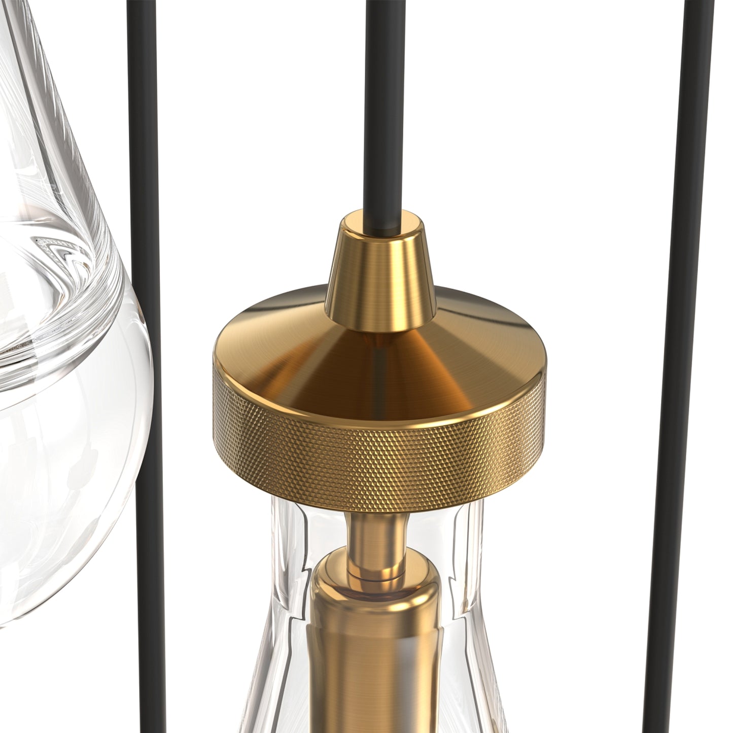 YANSUN 5-Light Teardrop Pendant Light with Copper Finish, Traditional Hanging Fixture with E12 Base
