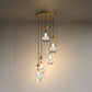 YANSUN 5-Light Teardrop Pendant Light with Copper Finish, Traditional Hanging Fixture with E12 Base