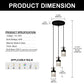 YANSUN 3-Light Cluster Pendant Light Matte Black Glass Shade Hanging Fixture E26 Base 110V
