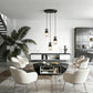 YANSUN 3-Light Cluster Pendant Light Matte Black Glass Shade Hanging Fixture E26 Base 110V