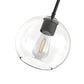 YANSUN 3-Light Island Pendant with Clear Glass Globes, Industrial Matte Black Finish for Kitchen & Dining (7.9"x5.1")