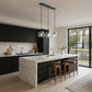 YANSUN 3-Light Island Pendant with Clear Glass Globes, Industrial Matte Black Finish for Kitchen & Dining (7.9"x5.1")