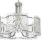 YANSUN 5-Light Hand-Blown Glass Chandelier, Brushed Nickel Finish, 18.9" Diameter, Adjustable Chain, 4.7" Ceiling Plate