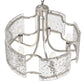 YANSUN 5-Light Hand-Blown Glass Chandelier, Brushed Nickel Finish, 18.9" Diameter, Adjustable Chain, 4.7" Ceiling Plate