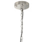 YANSUN 5-Light Hand-Blown Glass Chandelier, Brushed Nickel Finish, 18.9" Diameter, Adjustable Chain, 4.7" Ceiling Plate