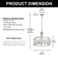 YANSUN 5-Light Hand-Blown Glass Chandelier, Brushed Nickel Finish, 18.9" Diameter, Adjustable Chain, 4.7" Ceiling Plate