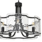 YANSUN 5-Light Hand-Blown Glass Chandelier, Matte Black Finish, 18.9" Diameter, Adjustable Chain, Traditional Candelabra Design