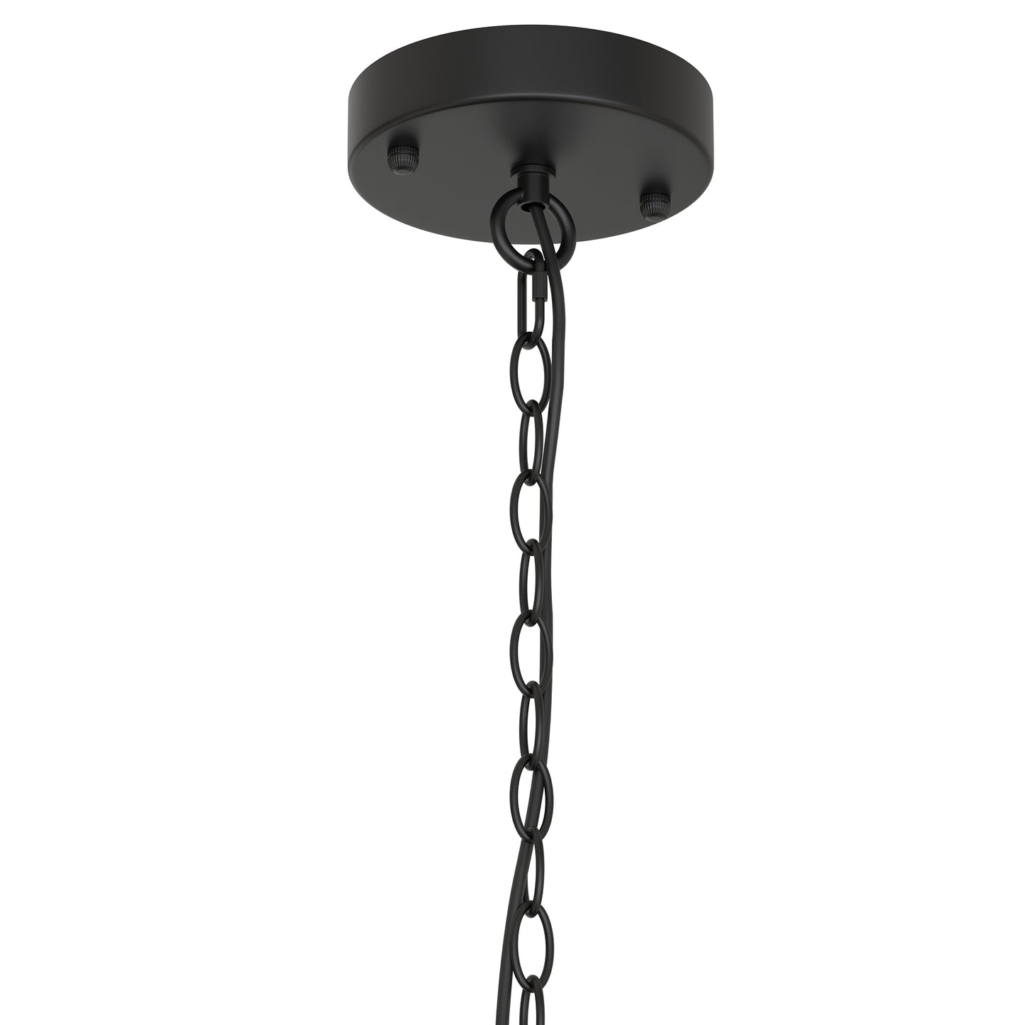 YANSUN 5-Light Hand-Blown Glass Chandelier, Matte Black Finish, 18.9" Diameter, Adjustable Chain, Traditional Candelabra Design