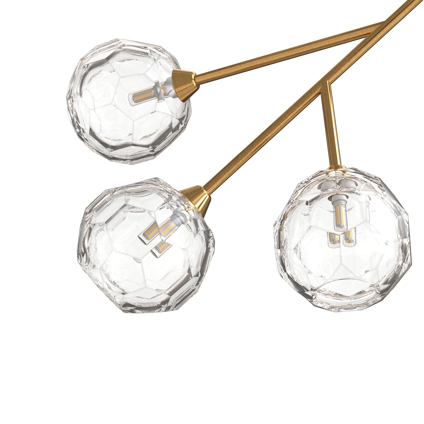 YANSUN 9-Light Chandelier with Clear Glass Shades, Brushed Copper Finish, Traditional Crystal Design, Adjustable Hanging Options