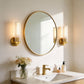 YANSUN 4.1 in. 1-Light Striped Frosted Glass Wall Sconce, Copper Finish Metal, 2-Pack, E26 Bulb Not Included