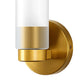 YANSUN 4.1 in. 1-Light Striped Frosted Glass Wall Sconce, Copper Finish Metal, 2-Pack, E26 Bulb Not Included