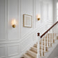 YANSUN 4.1 in. 1-Light Striped Frosted Glass Wall Sconce, Copper Finish Metal, 2-Pack, E26 Bulb Not Included