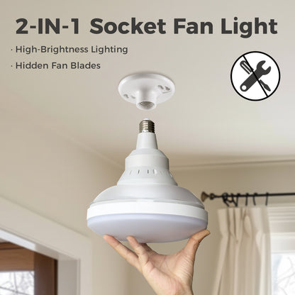 YANSUN 16 in 3-Blade Hidden Fan Blade Ceiling Light with APP Control and Extension Rod, Black, E26/E27, 85-265V