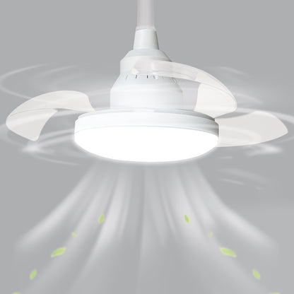 YANSUN 16 Inch Ceiling Fan Light with Retractable Blades Remote and APP Control E26/E27 Dimmable LED 3000K-6500K