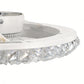YANSUN 19 in. 15W 7-Blade White Crystal Ceiling Fan with Stepless Dimming and Night Light, Brightness Adjustment 3000 to 6500K