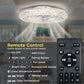 YANSUN 19 in. 15W 7-Blade White Crystal Ceiling Fan with Stepless Dimming and Night Light, Brightness Adjustment 3000 to 6500K
